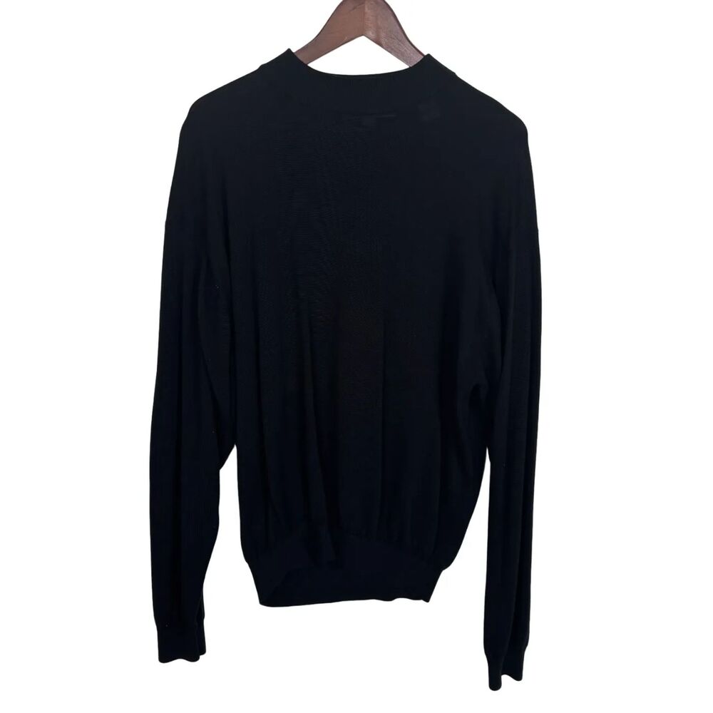 Pronto Uomo Black Silk Cotton Mock Neck Sweater Men's XL